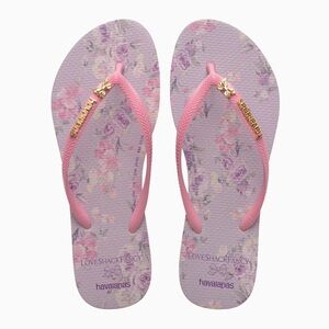 LoveShackFancy Havaianas Pink and Purple Sandals Casual Summer Footwear